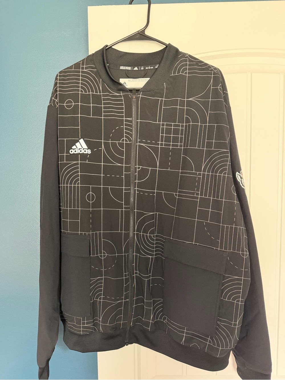 NC State adidas Black Bomber Jacket